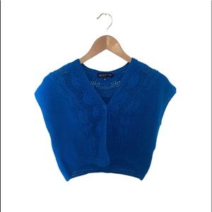 Blue Knitted Vest-Sweater | Jones New York Signature